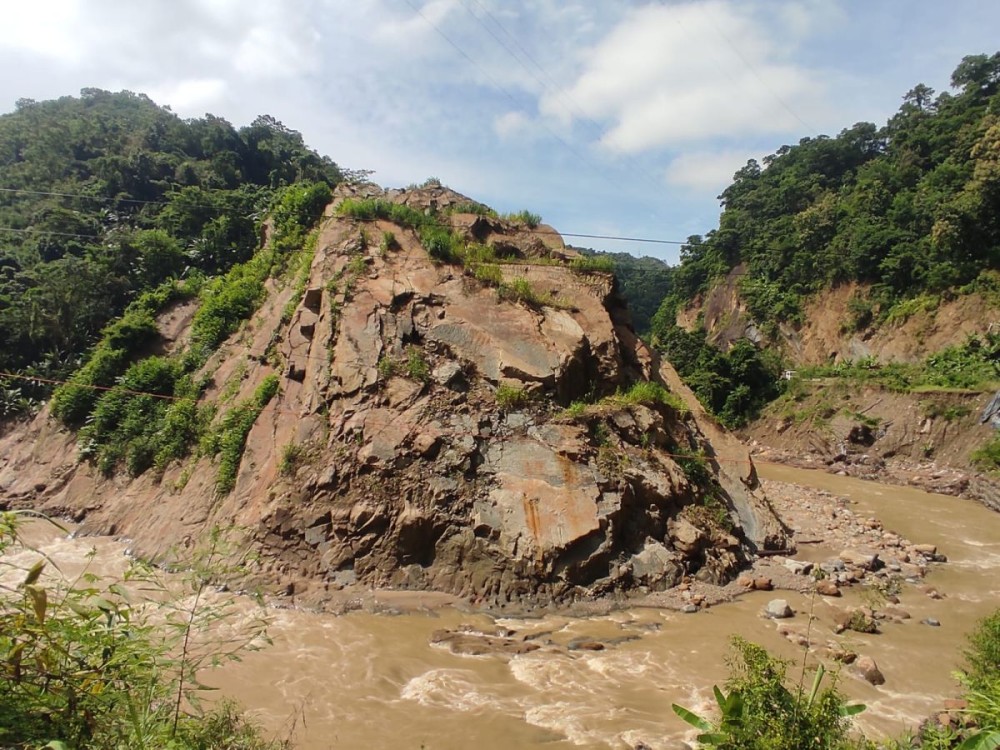 Hill-cutting and river-widening work to prevent erosion along the Chathe River on NH-29 remains in progress as of September 9. The first major erosion at Chainage 126 in the Tsiedukhru Range occurred on the intervening night of September 3-4, 2024, followed by another disruption on June 16, 2026. Morung Photo)